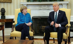 Donald Trump y Angela Merkel. 