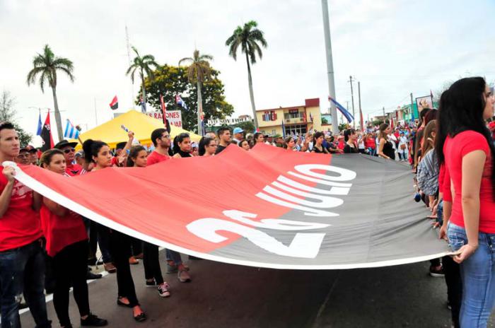 La Plaza de la Revolución Mayor General Serafín Sánchez fue el escenario principal de la celebración en la provincia de Sancti Spíritus. 