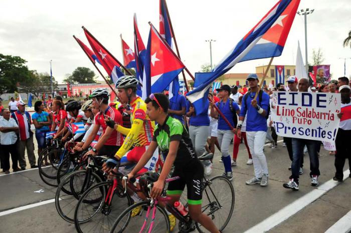 La Plaza de la Revolución Mayor General Serafín Sánchez fue el escenario principal de la celebración en la provincia de Sancti Spíritus.