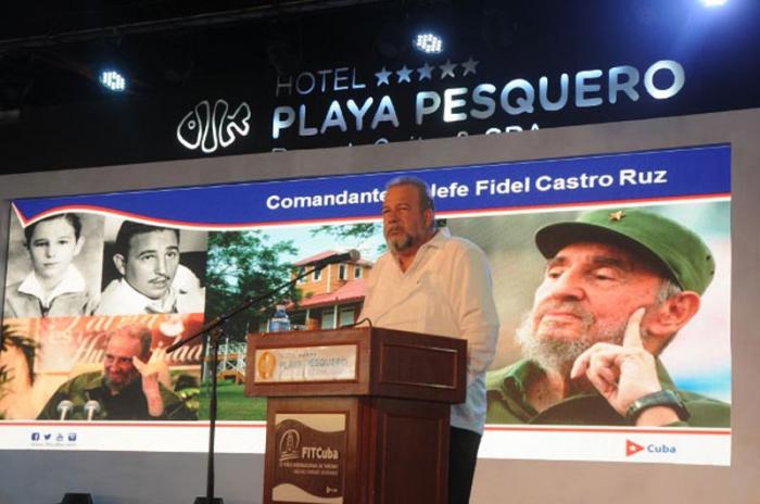 Manuel Marrero, ministro de Turismo, recordó a Fidel, promotor de este sector, en la inauguración de FitCuba 2017. 