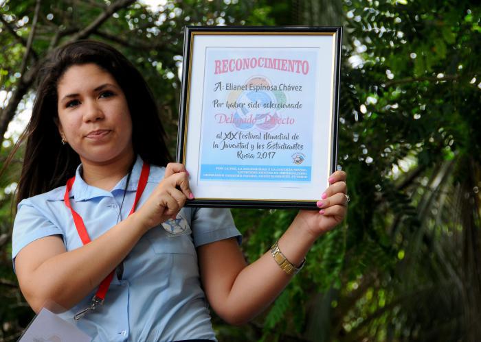 Primera delegada directa al Festival Mundial de la Juventud en la capital