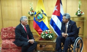 Diaz Canel con el presidente de Ecuador Lenín Moreno.
