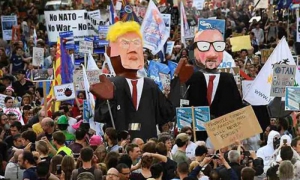 Protestas en Bruselas contra la OTAN