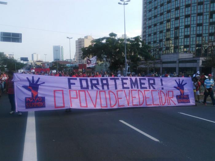 Los brasileños continúan exigiéndole a su presidente, Michel Temer, que abandone el cargo . Foto: Brasil de Fato