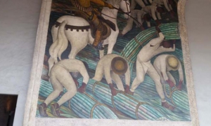 Mural caña de azúcar en los campos de Morelos