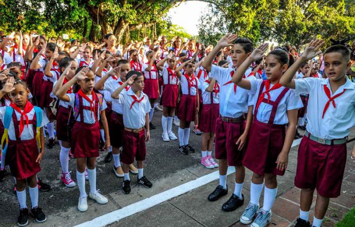 Inicio del curso escolar 2017-2018, Escuela Primaria Marcelo Salado, en Ciudad Escolar Libertad