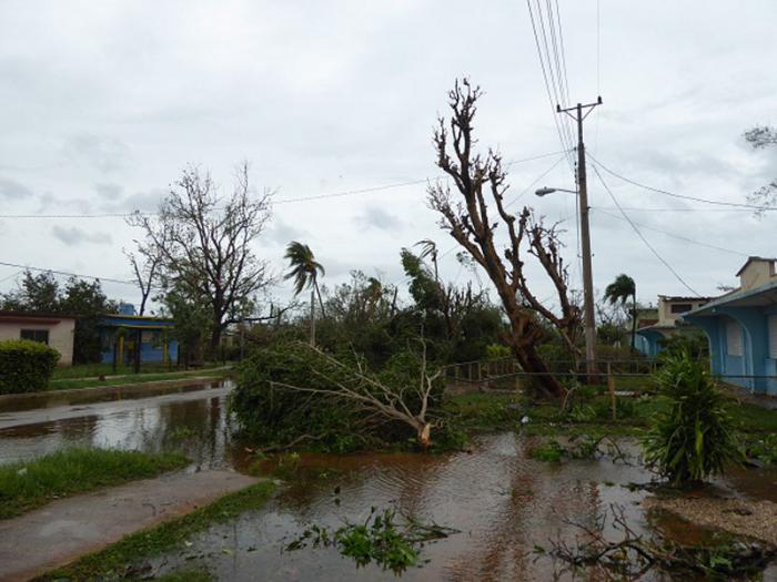 Primeras  imágenes del poblado de Bolivia, Ciego de Ávila, primero que sacudió Irma a su paso por la provincia. 
