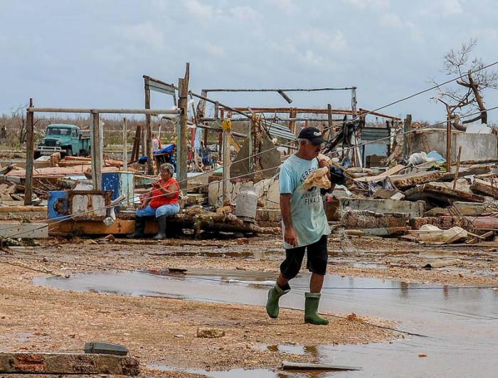 Destrucción en Jigüey tras el paso del huracán Irma.