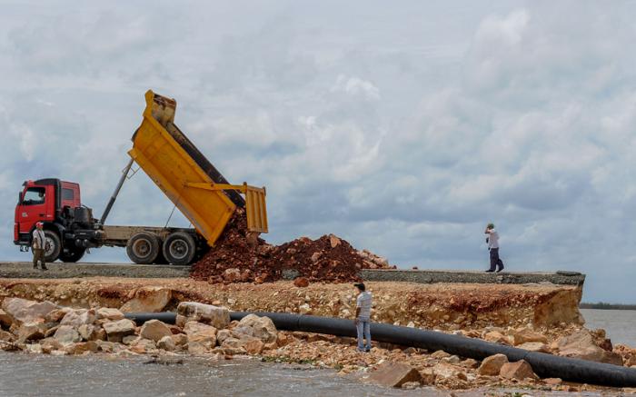 Recorrido por Municipios de la costa norte de la provincia de Camaguey tras el paso del huracàn Irma, Esmeralda,  Pedraplen Cayo Cruz