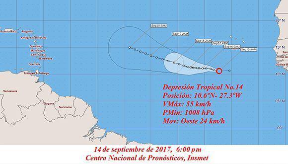 Cuba sigue atenta a trayectoria de la 14 depresión tropical.