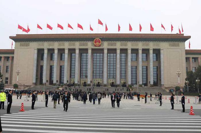 El Gran Palacio del Pueblo, en Beijing, será la sede del xix Congreso Nacional del Partido Comunista 
de China. Foto de la autora