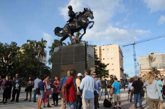 Monumento ecuestre de José Martí en el Parque 13 de Marzo de La Habana Vieja. 