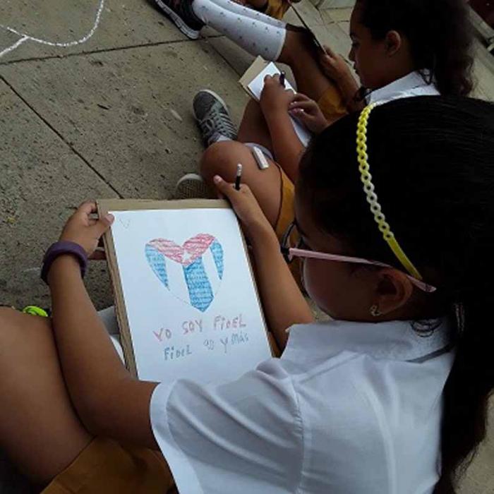 “Yo soy Fidel” fue una frase recurrente en los dibujos de los pioneros.