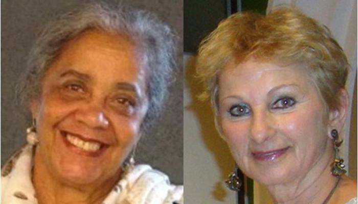 Dos de las autoras Maria José Silva (izquierda) y Telma Araujo,  ambas de la Asociación Cultural José Martí del estado de Minas Gerais.