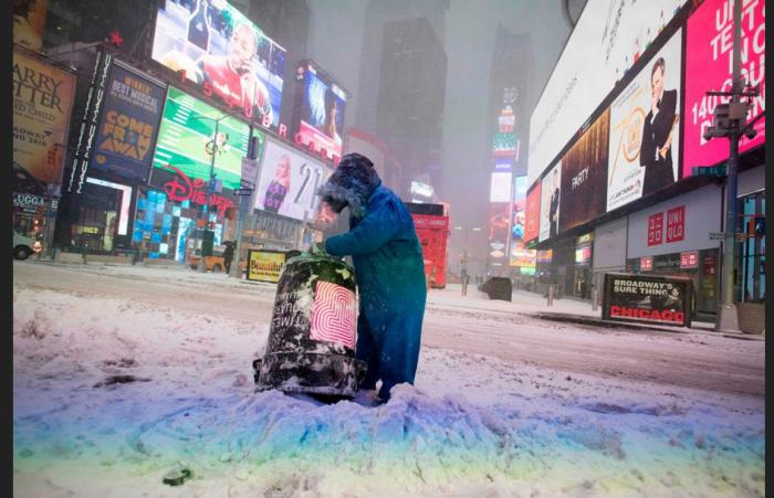 Time Square, uno de los centros neurálgicos de Nueva York, permanece congelado. FOTO: GETTY