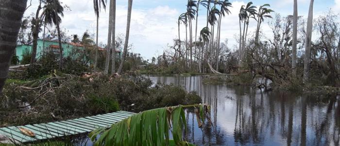 La instalación tal y como quedara tras el azote del huracán Irma y luego de su recuperación. 