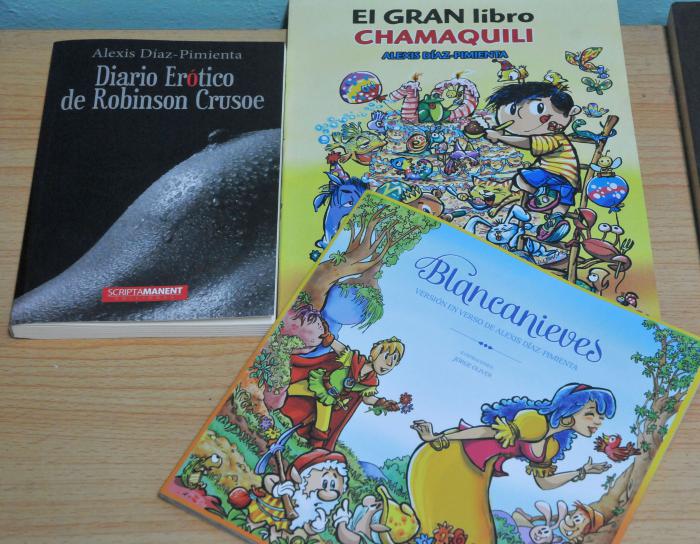 Portada de varios de los libros de Alexis Díaz-Pimienta que se presentan en esta Feria.