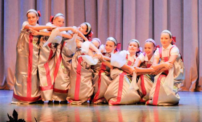 Estudiantes de la escuela de la embajada Rusa con bailes tradicionales de su país en el Acto político Cultural por el Centenario de la Fundación del Ejército Rojo, 