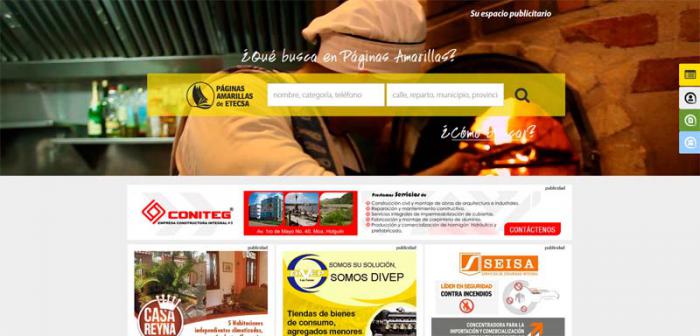 Lanza Etecsa un sitio web para las Páginas Amarillas.