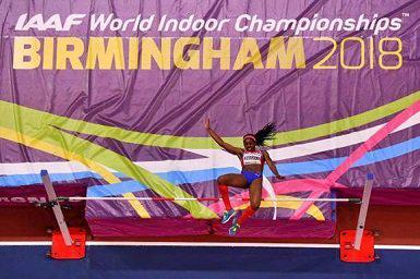 Yorgelis Rodríguez debutó en las pruebas de salto alto y pentatlón en Birmingham. FOTO: IAAF