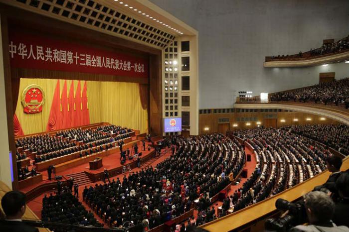 sesión de apertura de la Asamblea Popular Nacional anual en el Gran Salón del Pueblo en Beijing