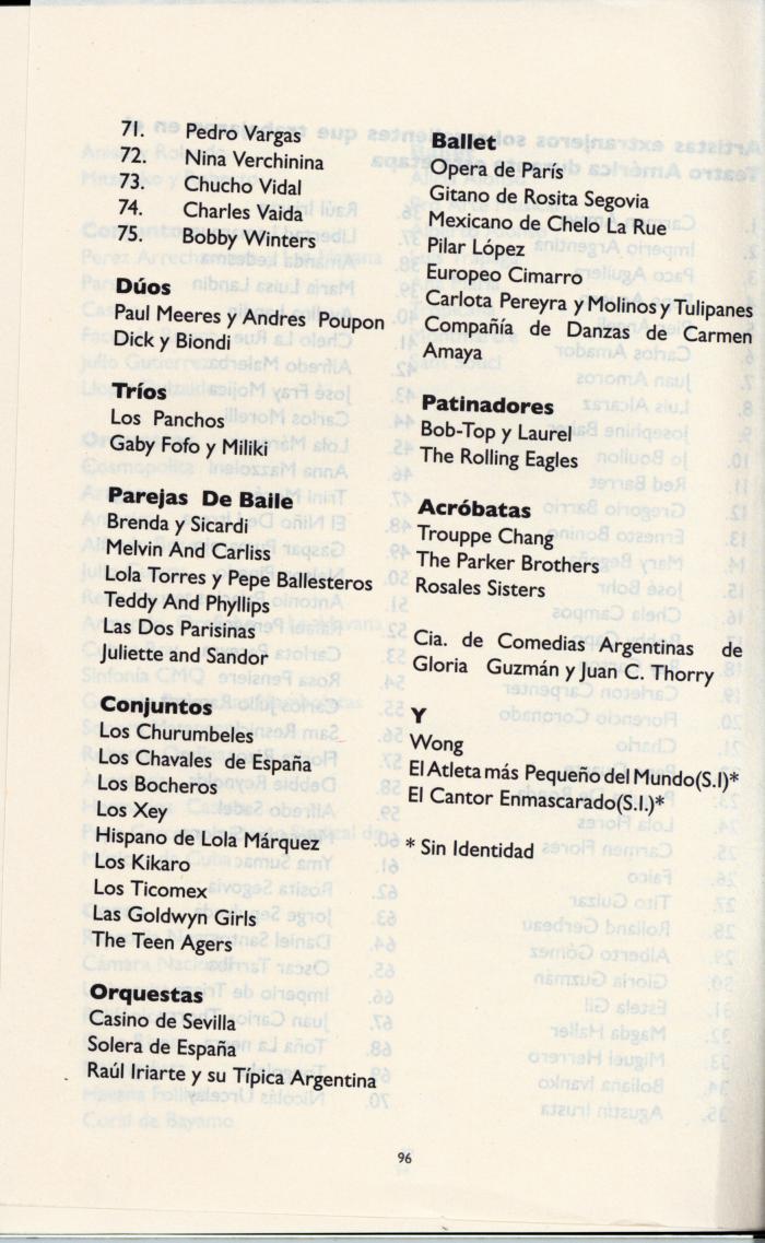 Artistas extranjeros.