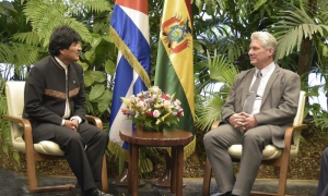 Evo Morales y Miguel Días Canel 