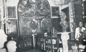 Sala del Museo Nacional. Al fondo El entierro del Conde de Orgaz, de El Greco (1