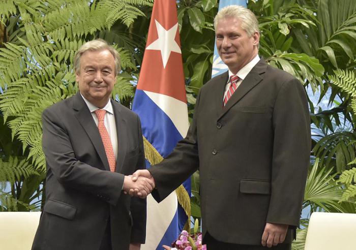 Recibió Díaz-Canel al Secretario General de la ONU