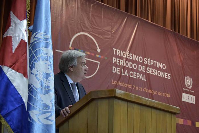 Es un honor para mí participar con ustedes en este Trigésimo Séptimo Período de Sesiones de la Cepal, aseveró António Guterres. 