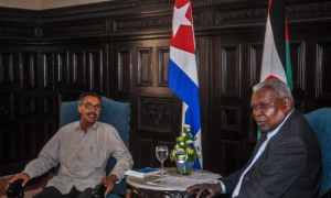 Recibio Esteban Lazo a Jatri Adduh, presidente del Consejo Nacional Saharaui