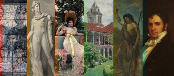Colagge de la exposición Bicentenario de San Alejandro, tradición y contemporaneidad. foto: cortesía del mnba