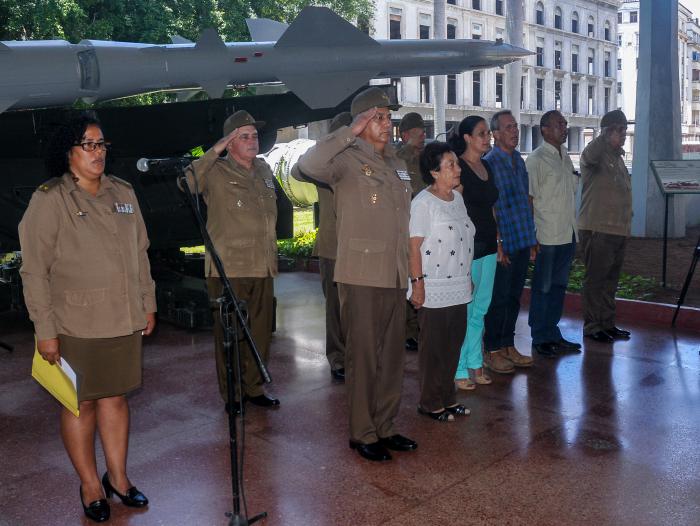 Presidio el General de Brigada Jorge Luis Méndez de la Fe, jefe de la Dirección Política de las FAR, durante el Fallo del Concurso Histórico-patriótico-militar ¨26 de julio¨ en su edición número 41, en el Museo de la Revolución