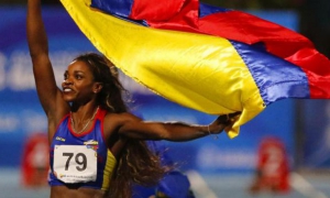 La colombiana consiguió este martes de manera espectacular alzarse con el primer lugar en la prueba del salto largo de los XXIII Juegos Centroamericanos y del Caribe. 
