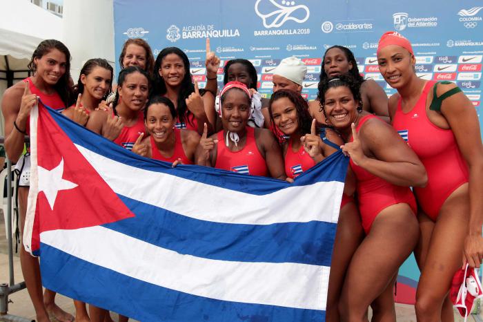 Cuba derrotó a Puerto Rico 12 x 5 en la final femenina del Polo acuático, en partido realizado en el Complejo acuático, durante los XXIII Juegos Centroamericanos y del Caribe en Barranquilla 2018, Colombia, el 2 de agosto de 2018. Roberto Morejon/Periodico JIT INDER