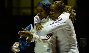 El equipo femenino de Cuba de espada, gano la medalla de oro de la esgrima, en los XXIII Juegos Centroamericanos y del Caribe, en el Centro de Eventos Puerta de Oro, en Barranquilla, Colombia, el 31 de julio de 2018.
ACN FOTO/Marcelino VAZQUEZ HERNANDEZ