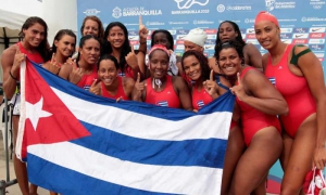 Cuba derrotó a Puerto Rico 12 x 5 en la final femenina del Polo acuático, en partido realizado en el Complejo acuático, durante los XXIII Juegos Centroamericanos y del Caribe en Barranquilla 2018, Colombia, el 2 de agosto de 2018. 