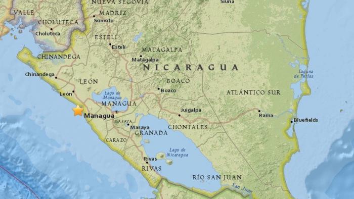 Un sismo de magnitud 5,3 sacude Nicaragua.
