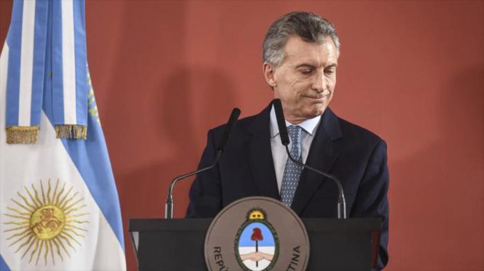 El presidente de Argentina, Mauricio Macri, tras leer un comunicado en la Casa Rosada, 27 de septiembre de 2018.