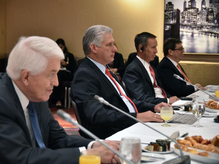 Diaz Canel con empresarios en USA.