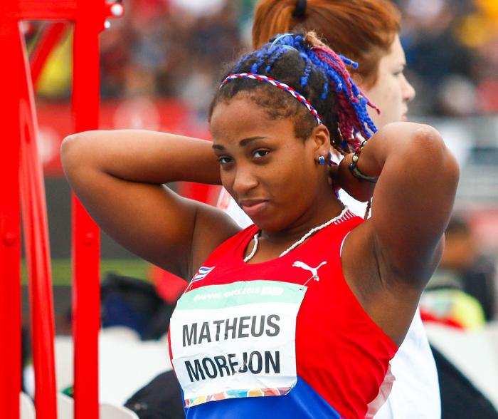 Melany del Pilar Matheus Morejón, compite en la primera etapa clasificatoria del disco femenino durante el atletismo de los III Juegos Olímpicos de la Juventud Buenos Aires 2018 en el Estadio de Atletismo del Parque Olímpico de la Juventud, el jueves 11 de octubre de 2018, en Buenos Aires, Argentina. Foto: Calixto N. Llanes/Periódico JIT (Cuba)