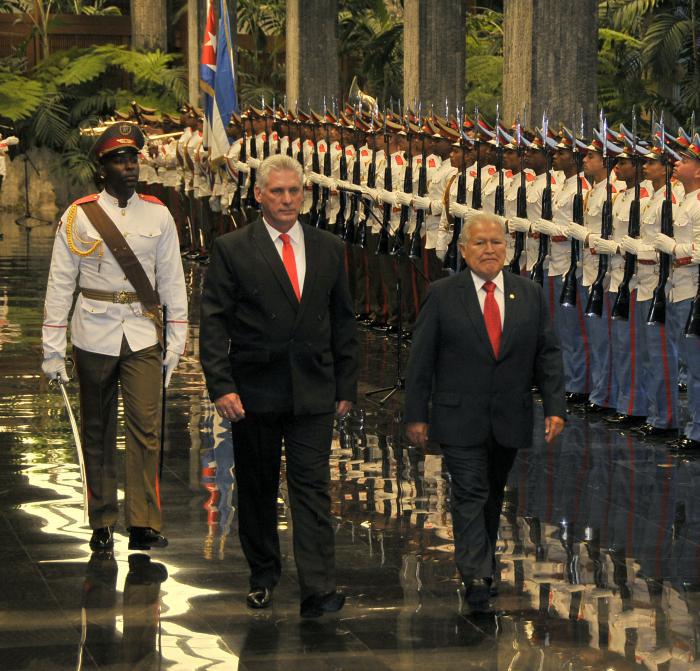 díaz-canel recibió a Sánchez Cerén