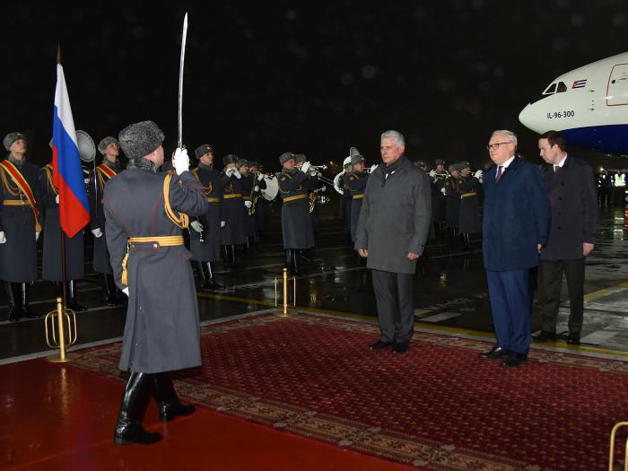 Llegada Díaz-Canel a Rusia.