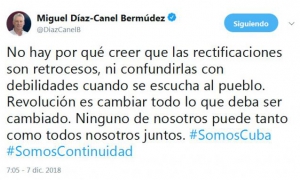 Presidente cubano opinó ayer en Twitter