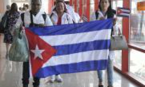 Recibimiento de los colaboradores cubanos