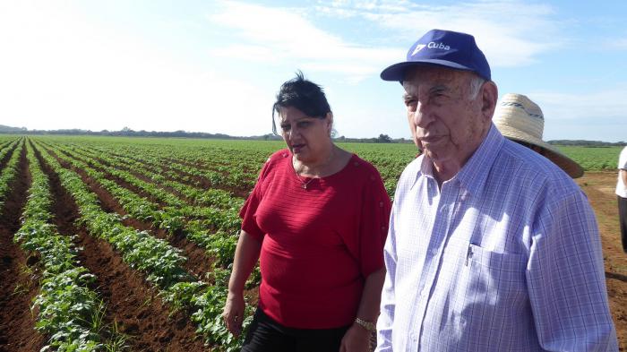 Machado Ventura en la Empresa Agropecuaria Horquita, en Cienfuegos. foto: Julio Martínez molina
