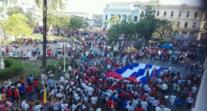  manifestación de apoyo a Venezuela y la Constitución en Santa Clara