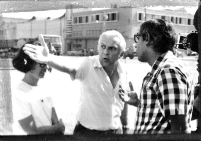 Santiago, Rebeca e Iván en una filmación.  Foto: Cortesía de la autora