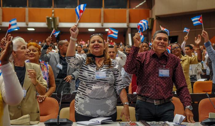 XXI Congreso de la CTC en el salón Plenario del Palacio de Convenciones de La Habana, presididas por  el José Ramón Machado Ventura, Segundo Secretario del Comité Central del Partido Comunista de Cuba y Ulises Guilarte de Nacimiento, Secretario General de la CTC