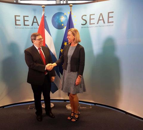 Canciller cubano y la Alta Representante para Asuntos Exteriores y Política de Seguridad de la Unión Europea